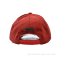 Roter Cordbaseballkappe bestickte Logo -Baseballkappe